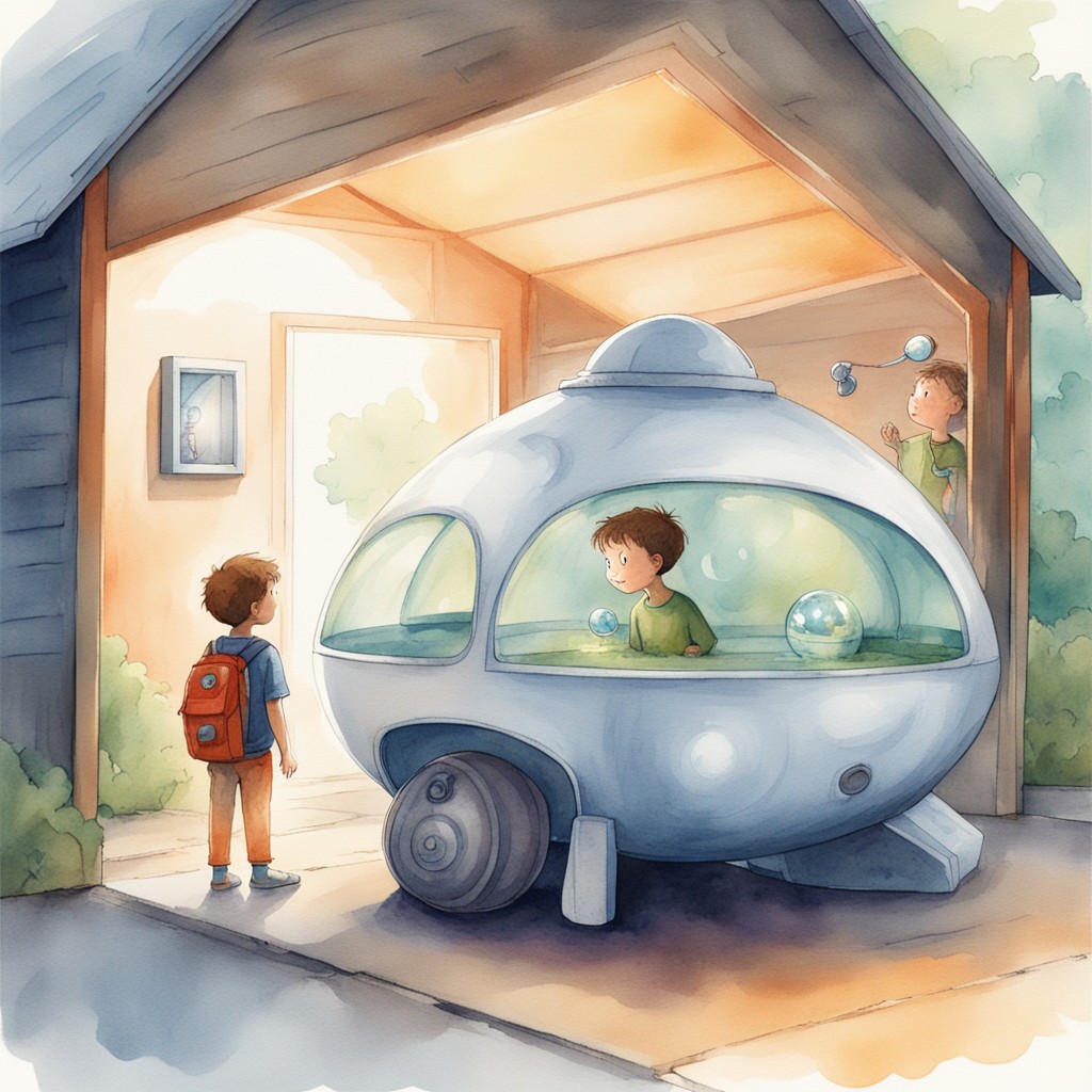 Leo and Zyx looking at the spaceship