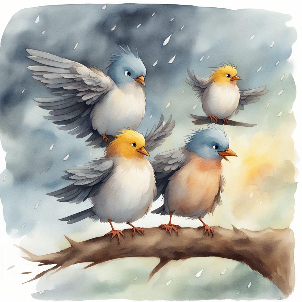 Kira protecting her siblings from the storm