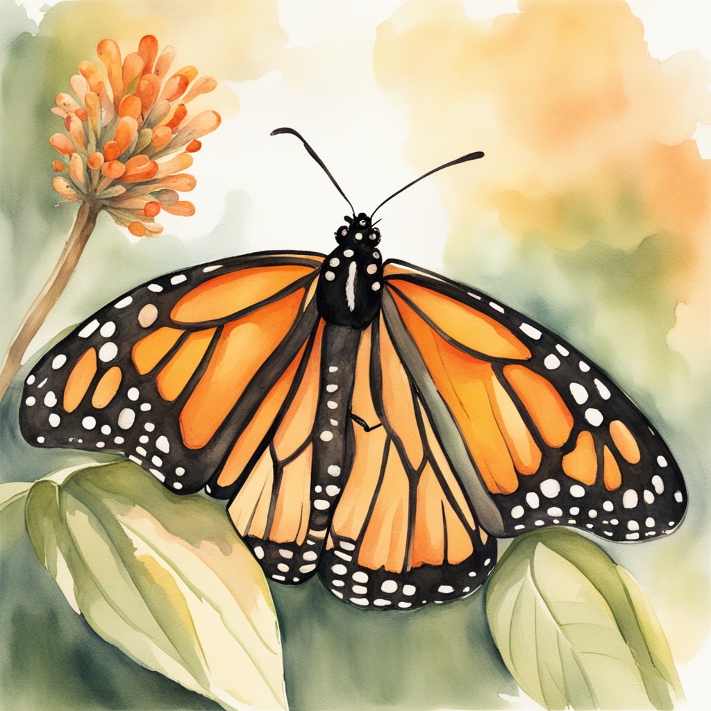 Beautiful butterfly emerging from cocoon in morning sun