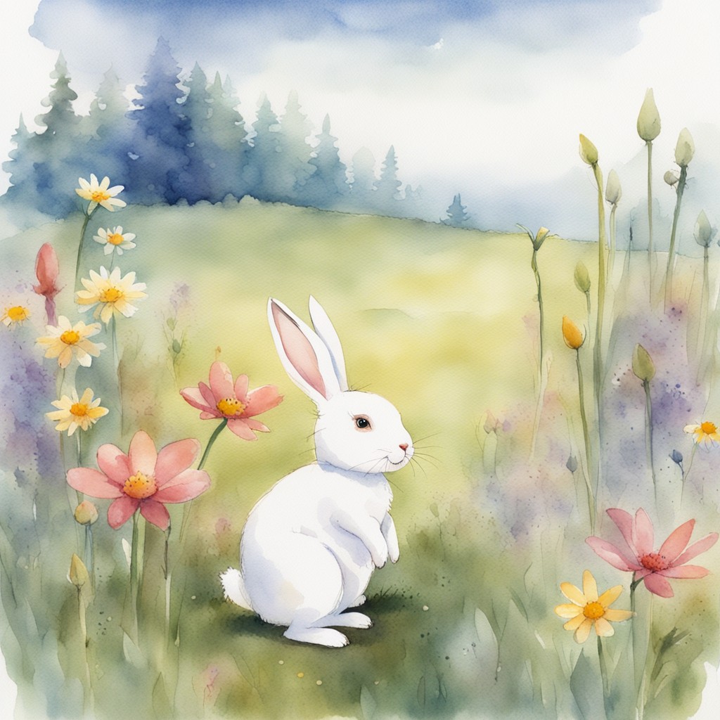 Lily standing alone looking sad while her friends celebrate together in the background, watercolor children's book style