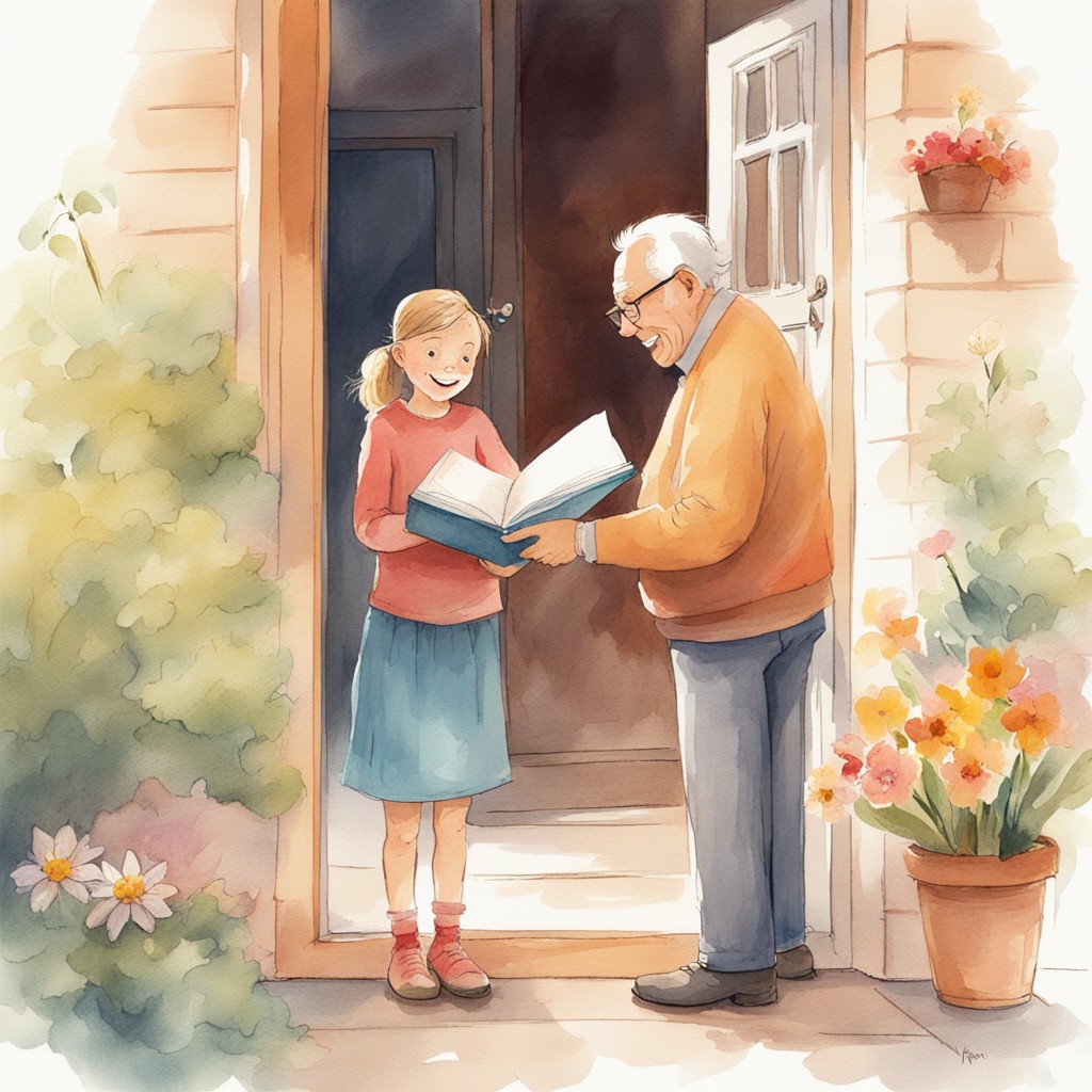 Lily receiving her reward