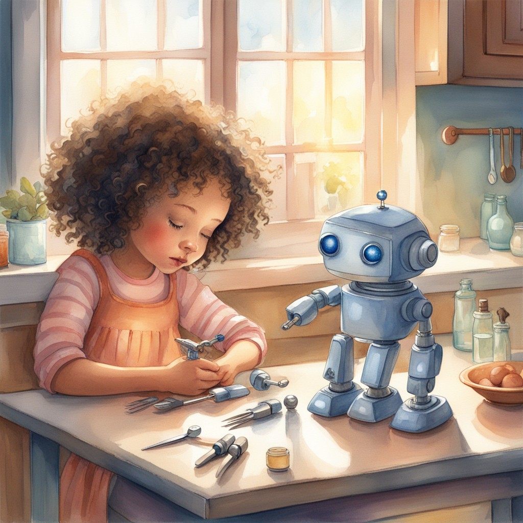 Zara fixing the robot