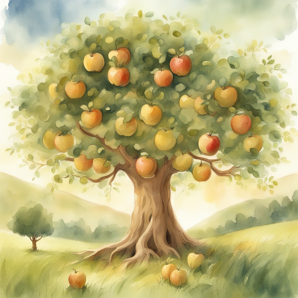 Aurelia the ancient apple tree in the golden orchard