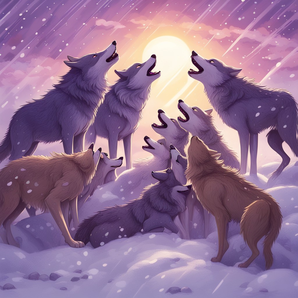 Two wolf packs working together