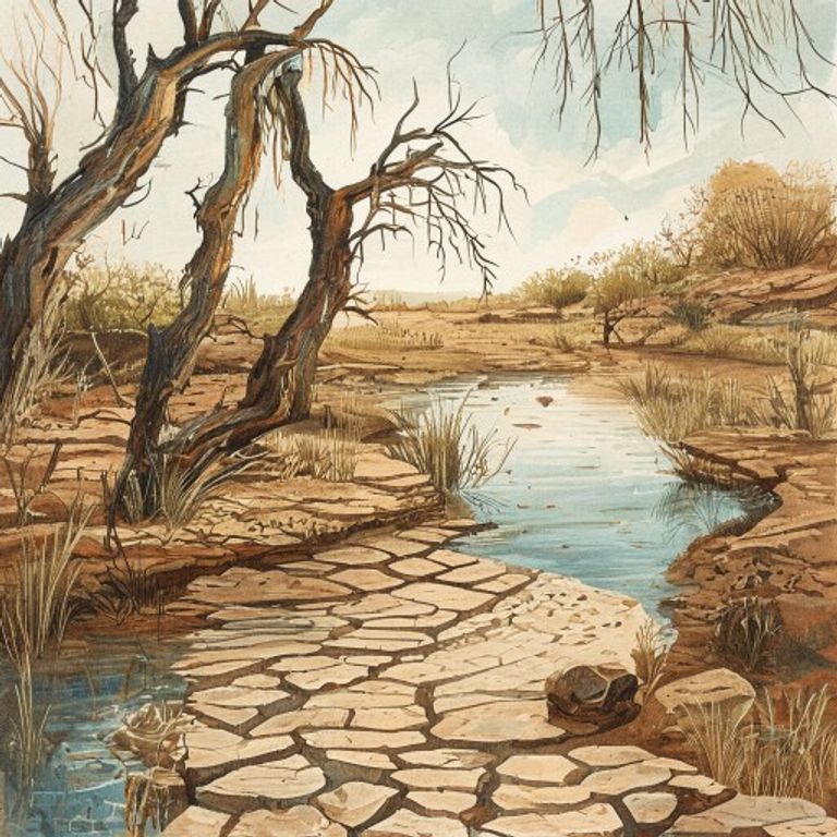 The Valley of Silver Streams during the terrible drought
