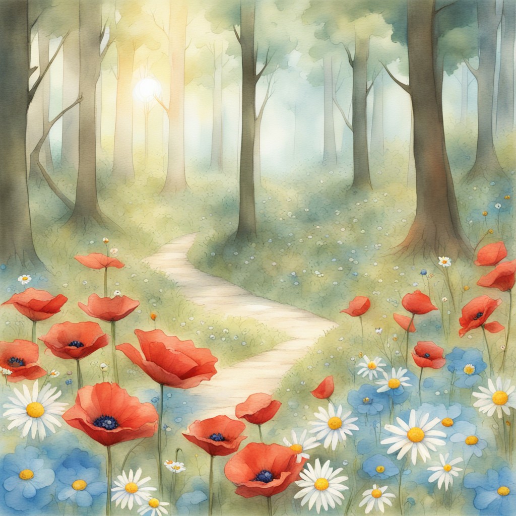 The Memory Garden with colorful flowers