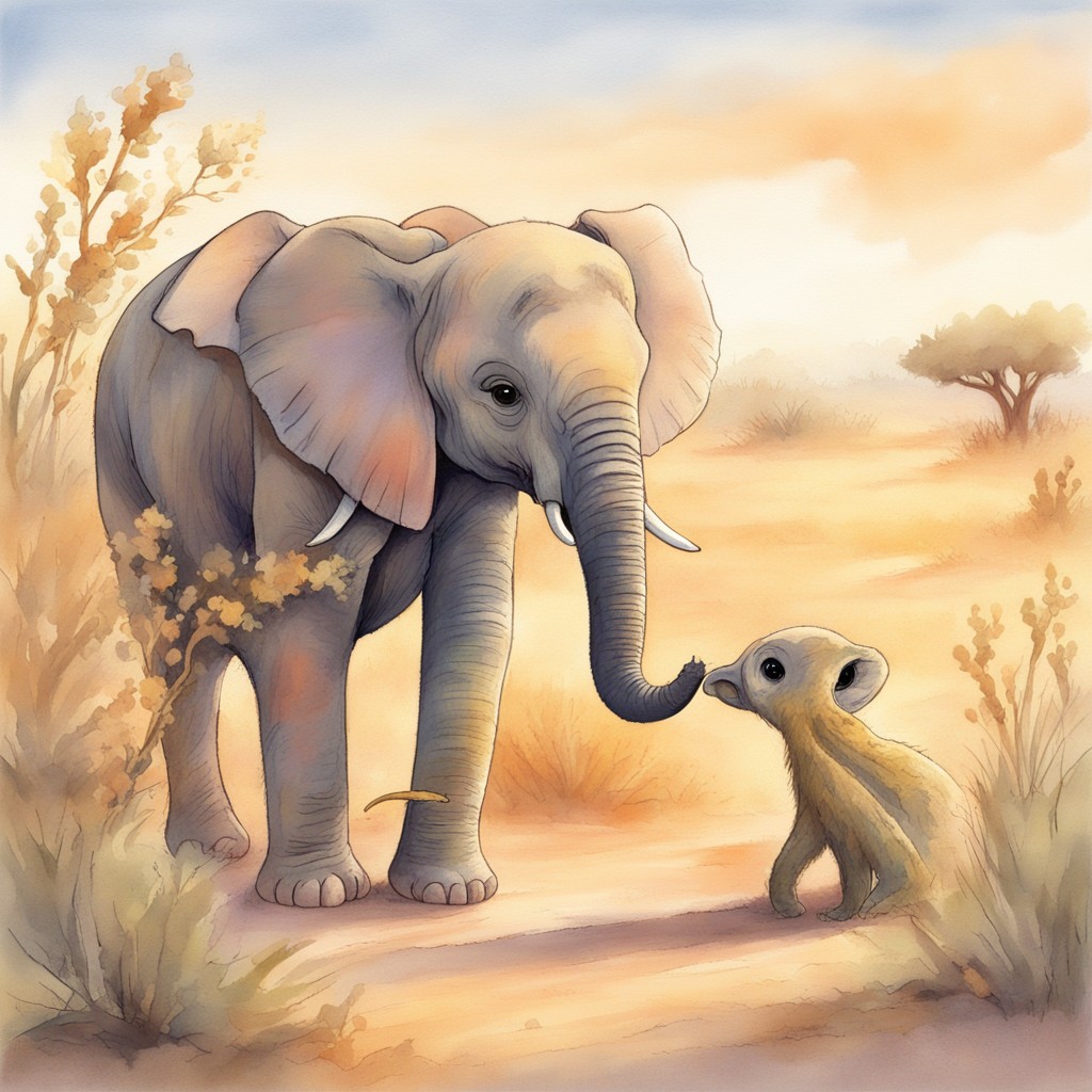 Ellie gently freeing Milo the meerkat from thorny vines