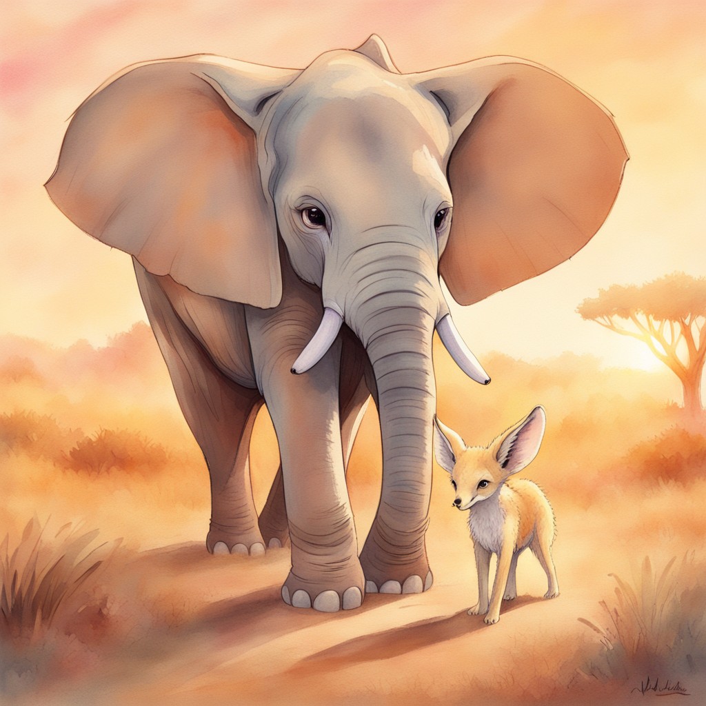 Ellara gently carries the injured fox while Kito walks beside her