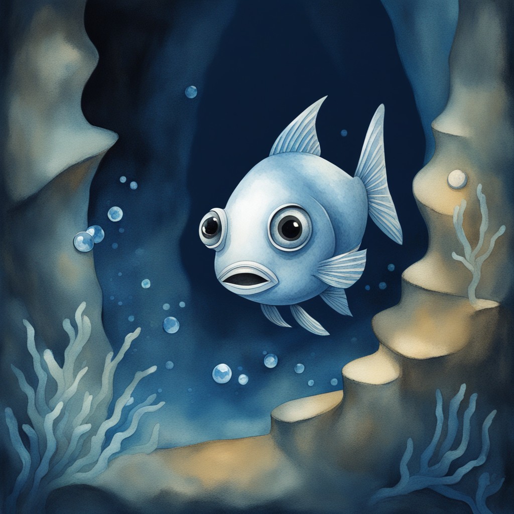 Finley at the edge of the Deep Trench, looking into the mysterious dark waters