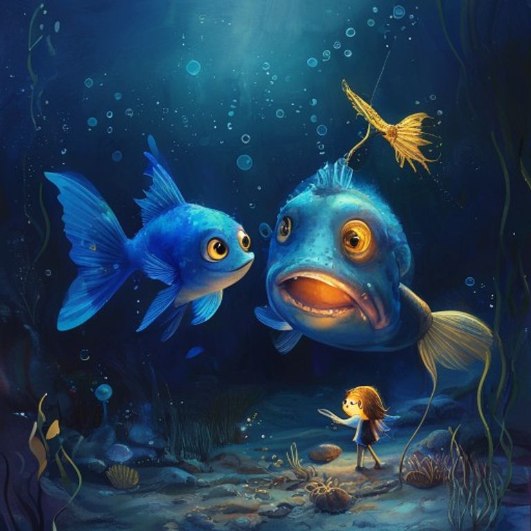 Finn meets Anga the anglerfish