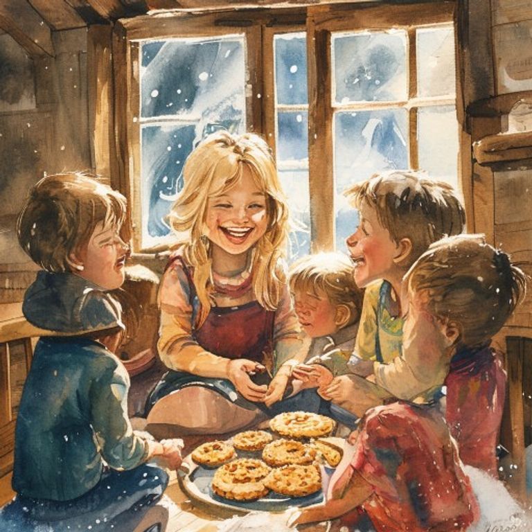 Amara with friends in winter