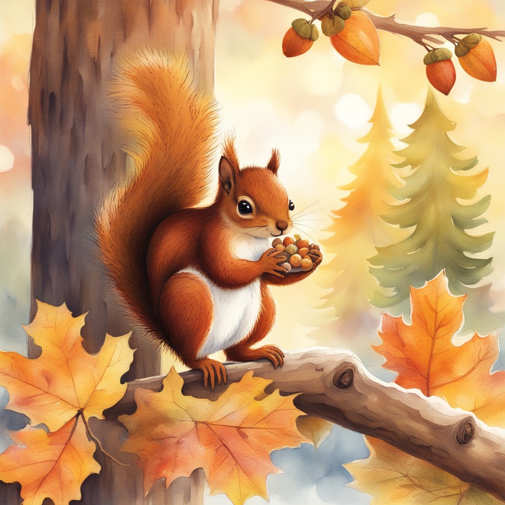 Pip overlooking his winter supplies