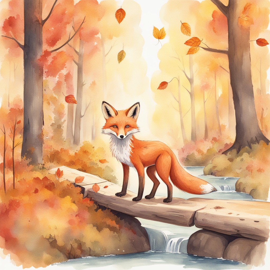 Young fox at crossroads choosing the straight path
