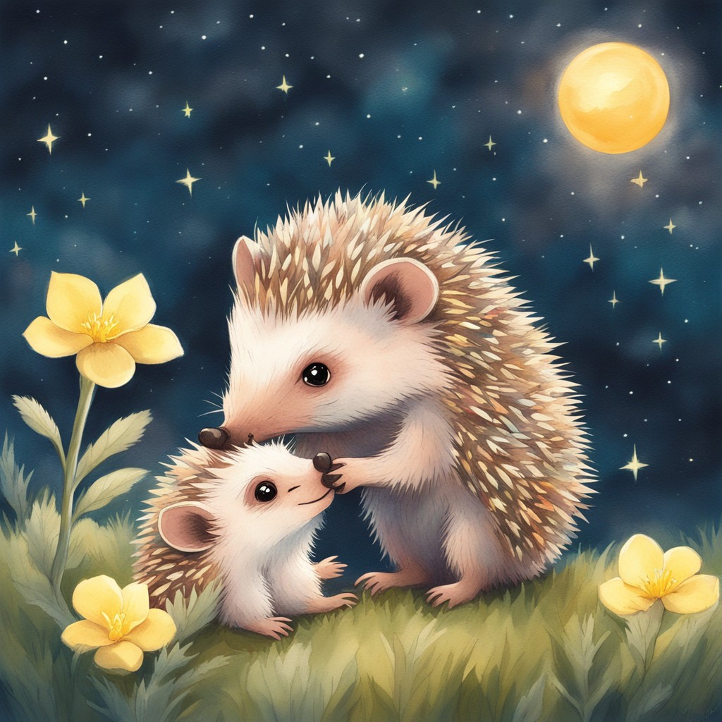 Hazel giving Bramble a glowing evening primrose