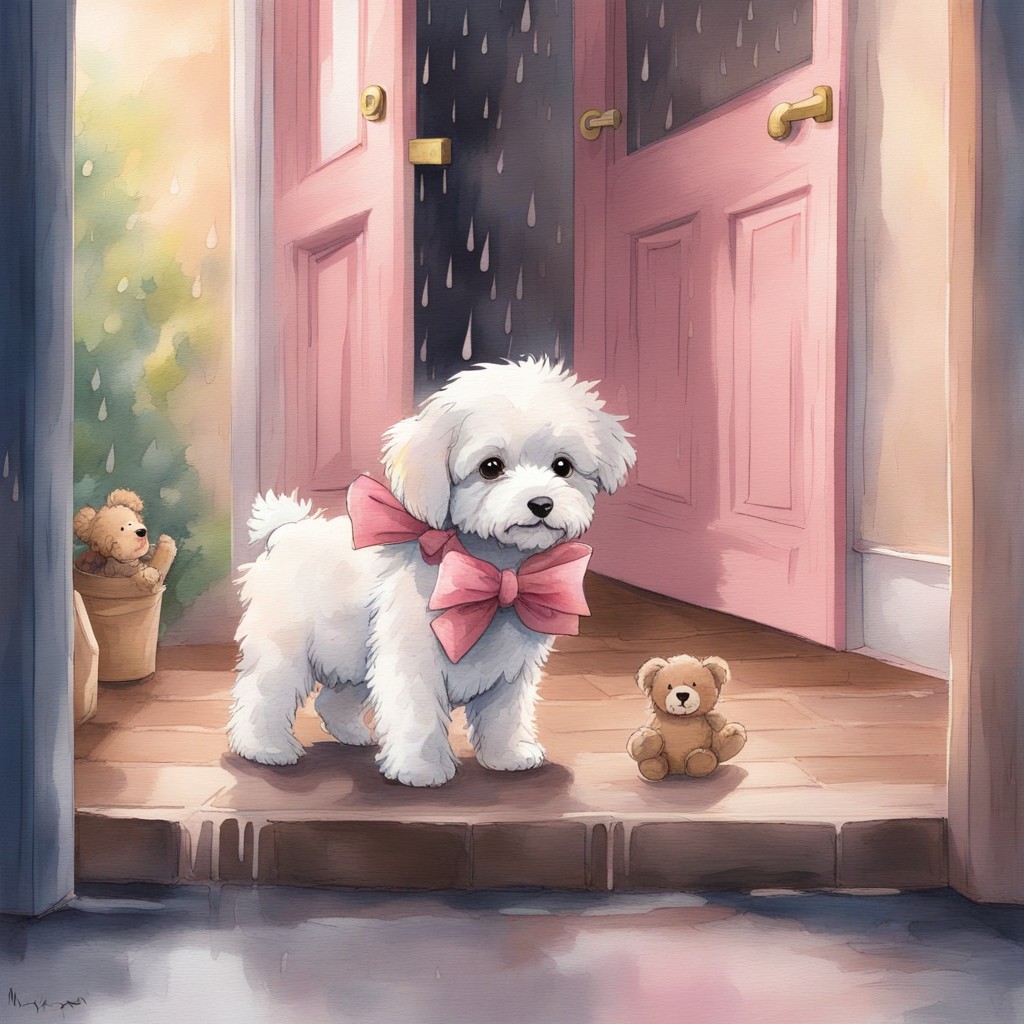 Mochi braves the storm to bring Emma's precious teddy bear safely home.