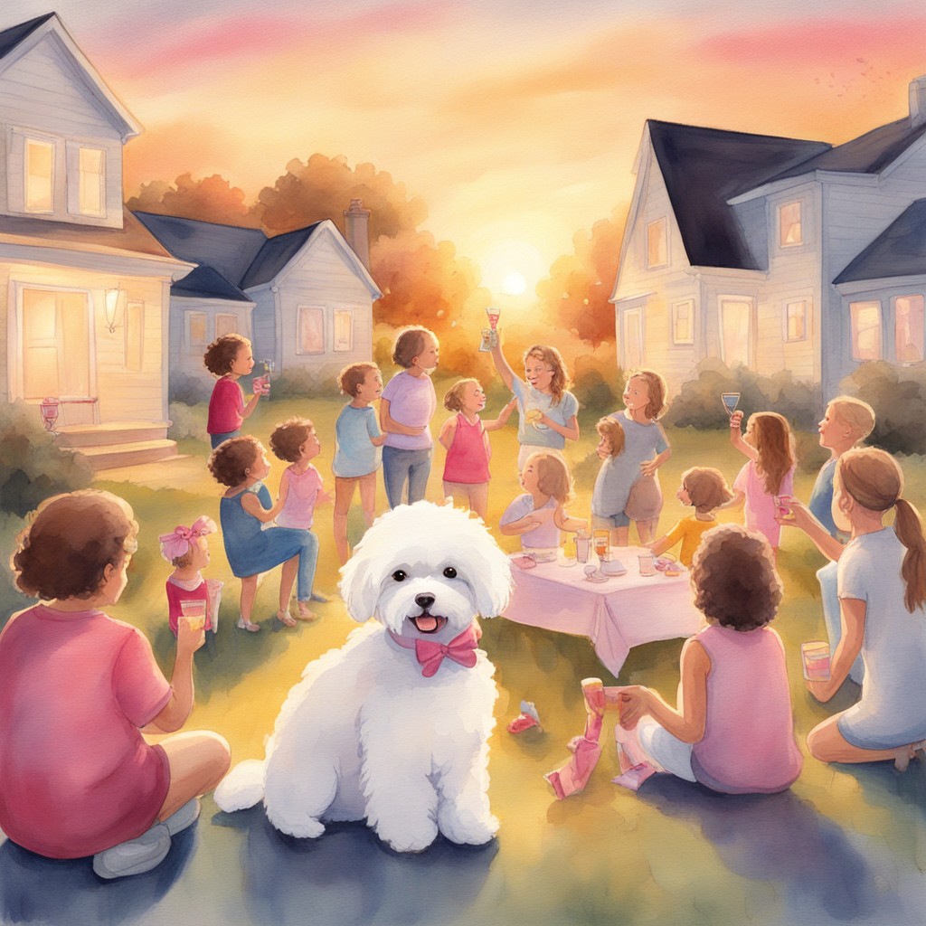 The whole neighborhood gathers to celebrate the joy that Mochi spreads wherever she goes.