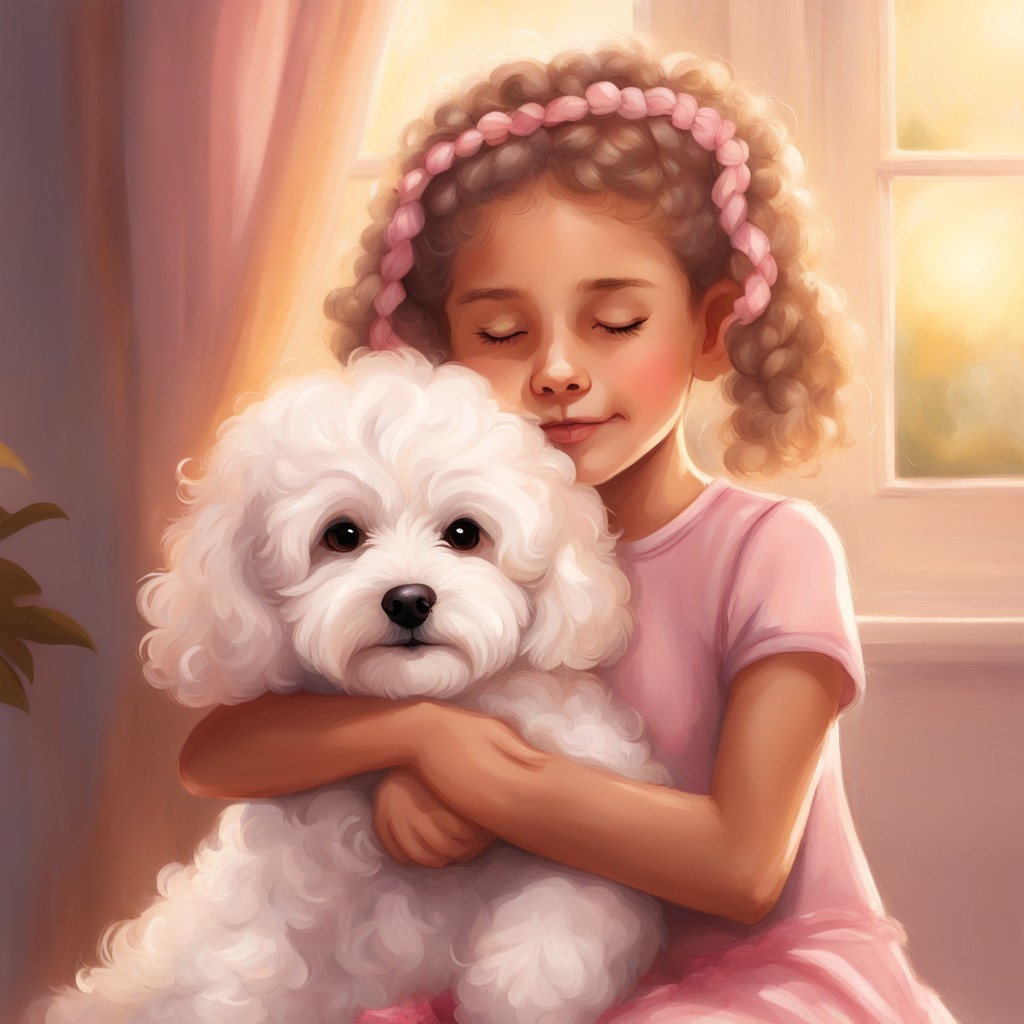 Mochi hugging her best friend Emma