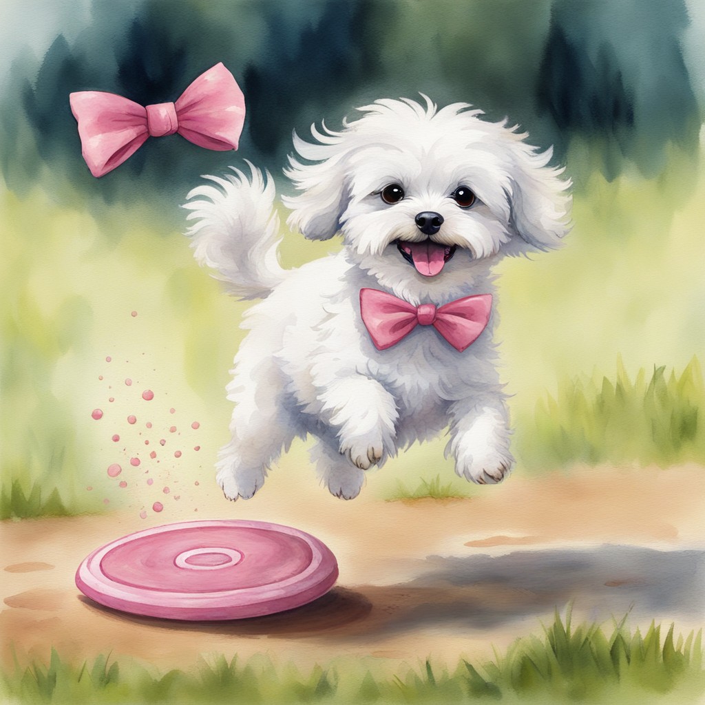 Practice makes progress! Mochi never gives up on her dream of catching the frisbee.
