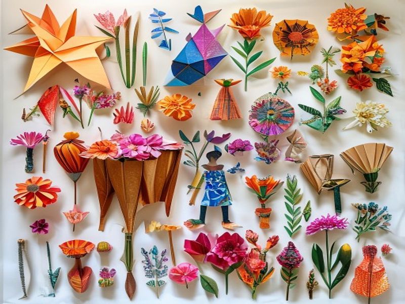 Children showing cultural artifacts from around the world