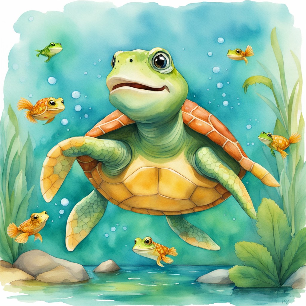 Tilly swimming happily with her new friends