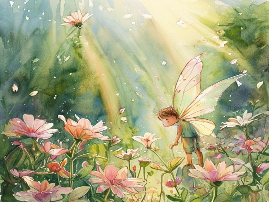 Oliver discovers the fairy tangled in a spider web