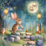 A proud young rabbit at the talent show