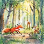 Finn the fox at the starting line of the Great Silverwood Race