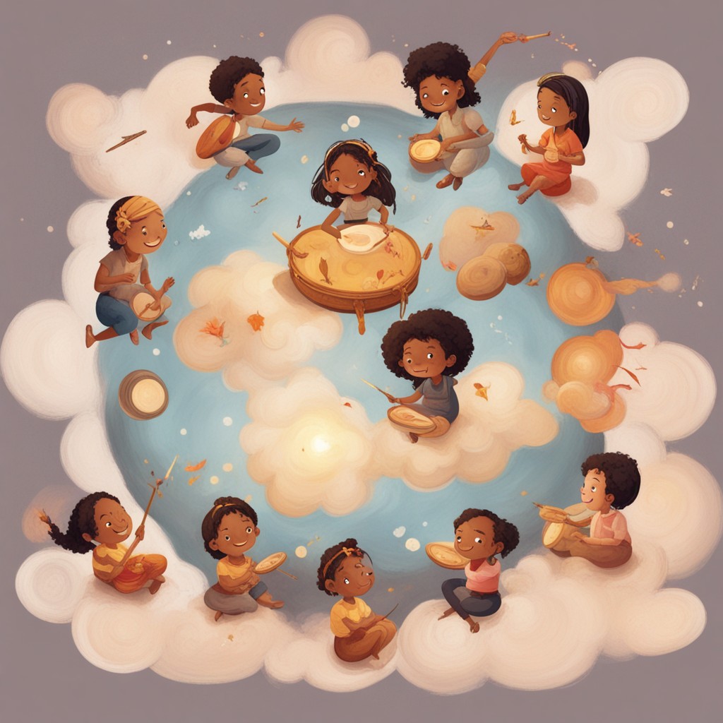 Five children from different cultures sharing their traditions