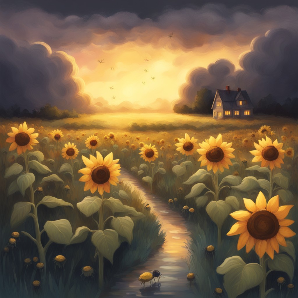 Storm clouds gathering over Sunflower Meadow