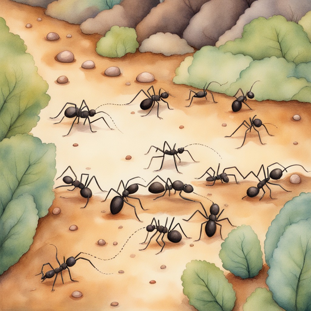 Ants working in perfect synchronization