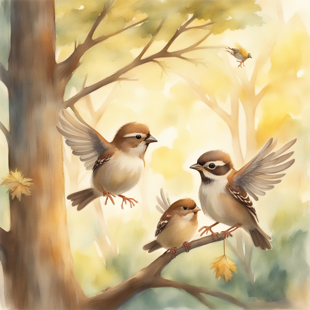 Wren taking her first flight from the nest