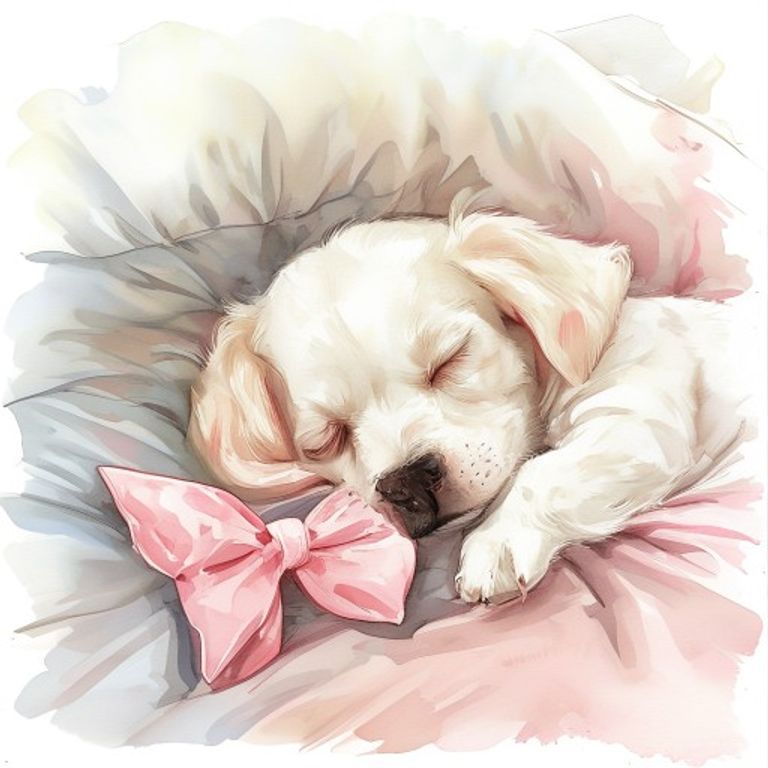 Mochi curled up beside her sleeping best friend Emma